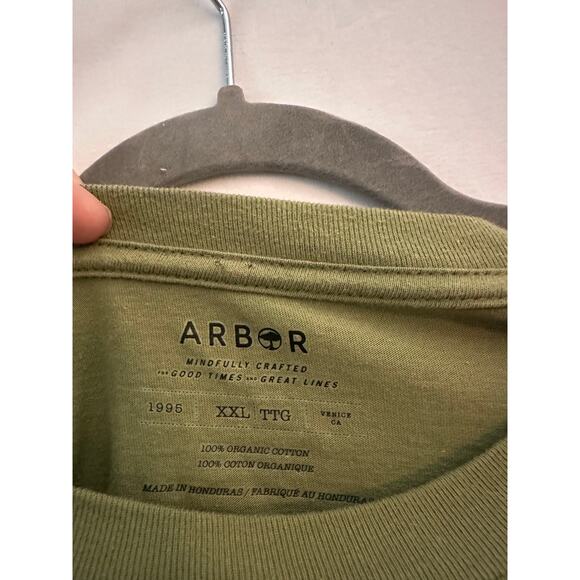 Arbor Collective Mens Tee Shirt Bronco Green Lost n Stoked Organic Cotton XXL - Picture 3 of 4